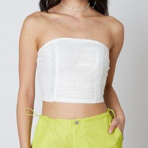 SUN SEEKER WHITE TULLE CORSET TOP